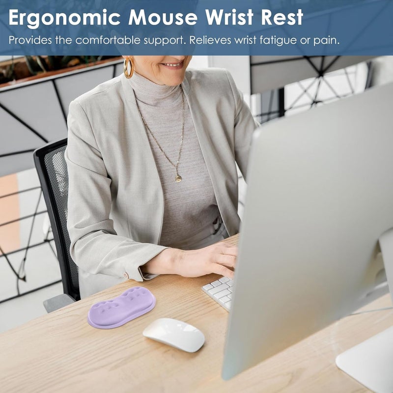 Vankey Mouse Wrist Rest, Soft Mouse Wrist Support Pad with Memory Foam, Non-Slip Base (Periwinkle Color) - Image 2